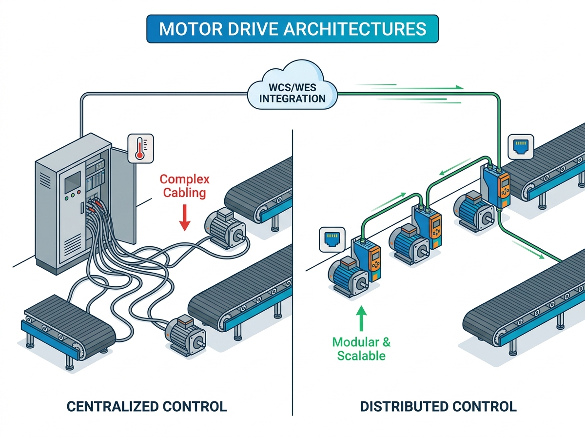 Comunicaci&oacute;n industrial en accionamientos de motor para sistemas de clasificaci&oacute;n.